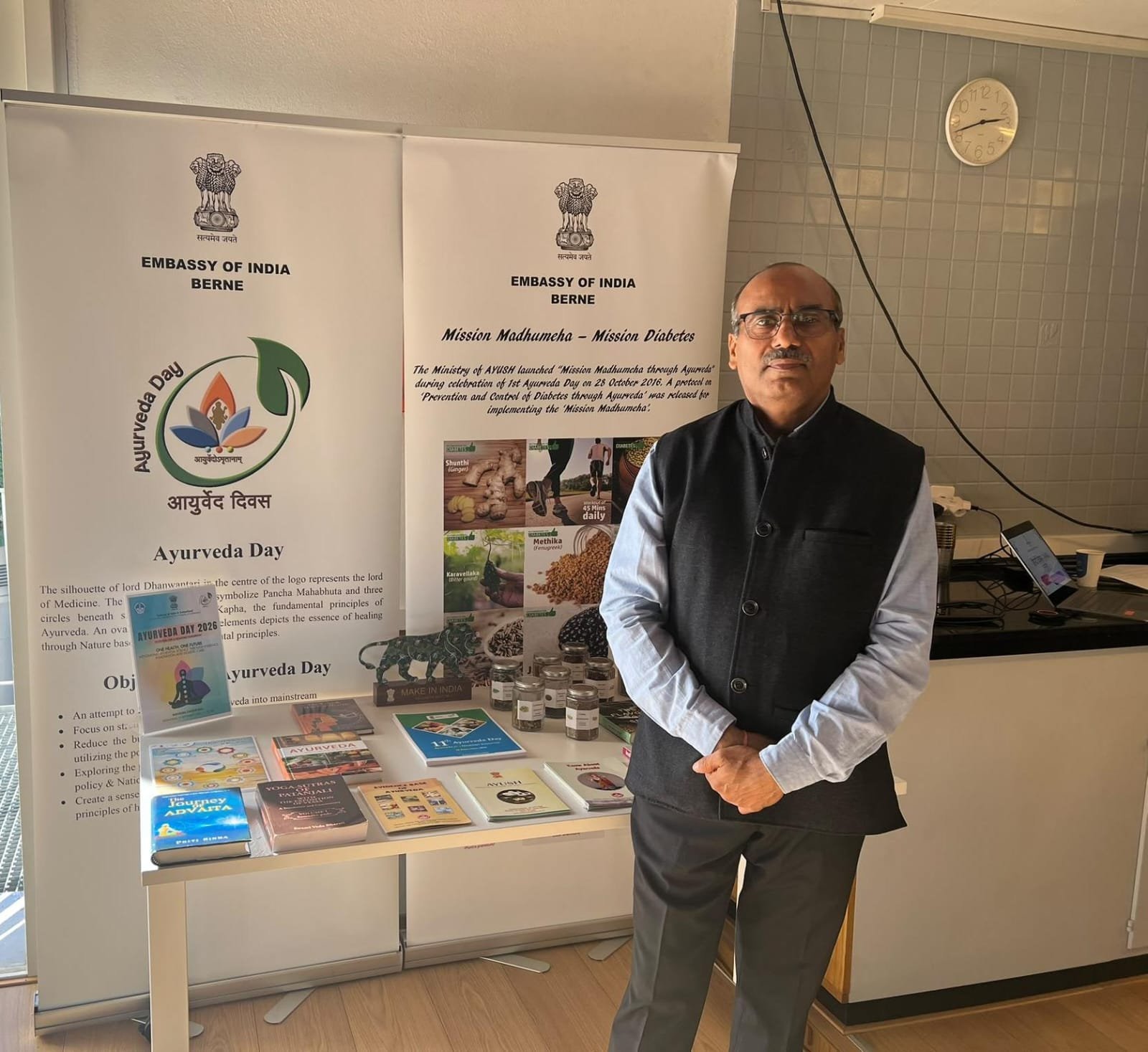 Embassy of India, Berne Sets Up Ayurveda Lounge to Mark 11th Ayurveda Day, on the sidelines of celebrating event for Hindi Diwas 2026 in Berne, 25.09.2026