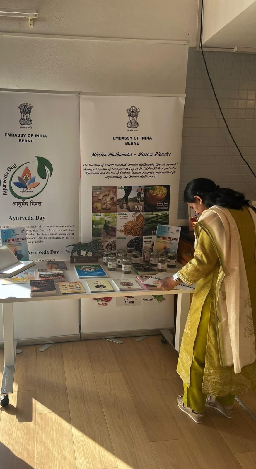Embassy of India, Berne Sets Up Ayurveda Lounge to Mark 11th Ayurveda Day, on the sidelines of celebrating event for Hindi Diwas 2026 in Berne, 25.09.2026