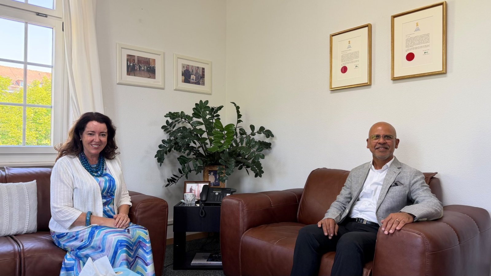 Ambassador hosted Swiss Ambassador to India, Ms. Maya Tissafi, at the Chancery on 13.08.2026