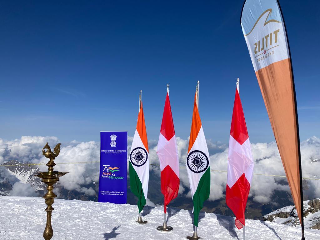 Celebrations of Azadi Ka Amrit Mahotsav and 75th anniversary of India-Switzerland bilateral relations at Mt. Titlis on 23 February 2023