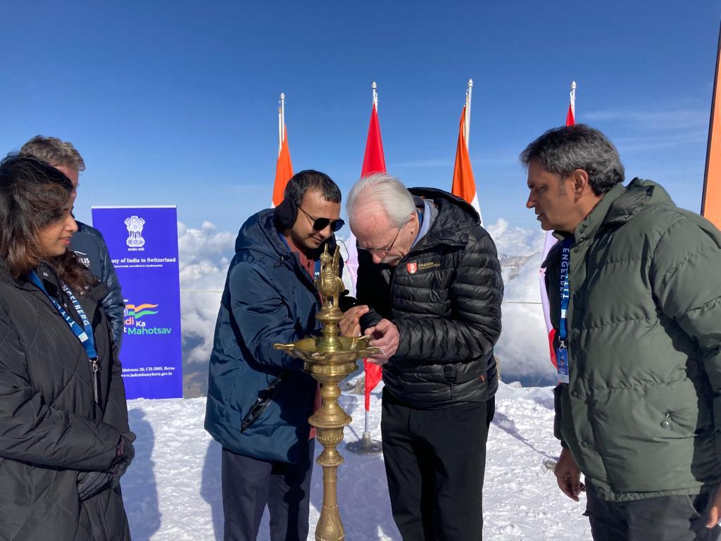 Celebrations of Azadi Ka Amrit Mahotsav and 75th anniversary of India-Switzerland bilateral relations at Mt. Titlis on 23 February 2023