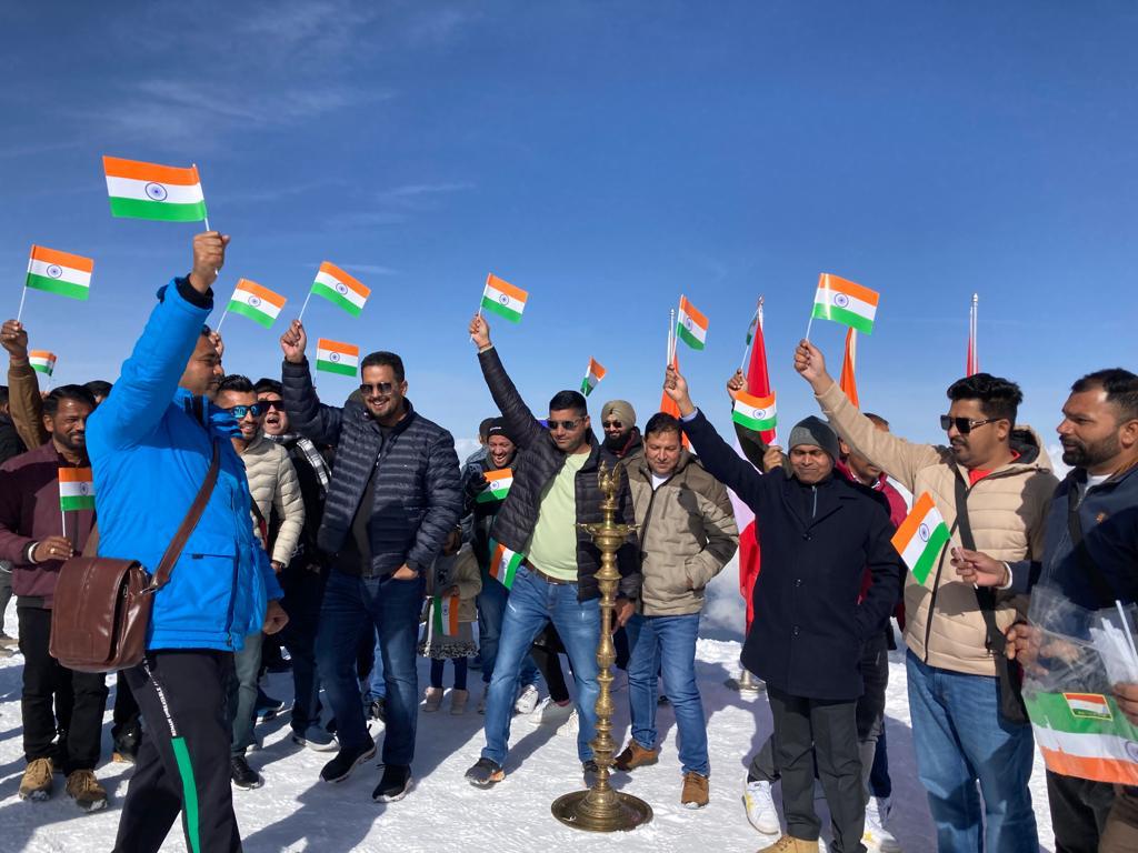 Celebrations of Azadi Ka Amrit Mahotsav and 75th anniversary of India-Switzerland bilateral relations at Mt. Titlis on 23 February 2023