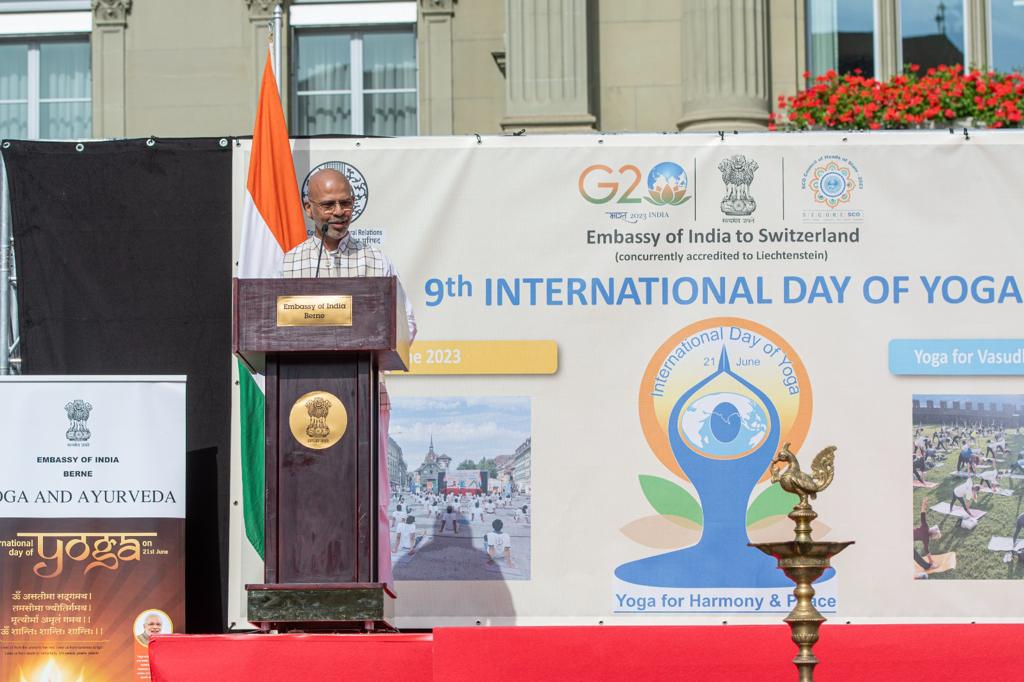 9th International Day of Yoga main event at Bundesplatz, Berne on 21 June 2023