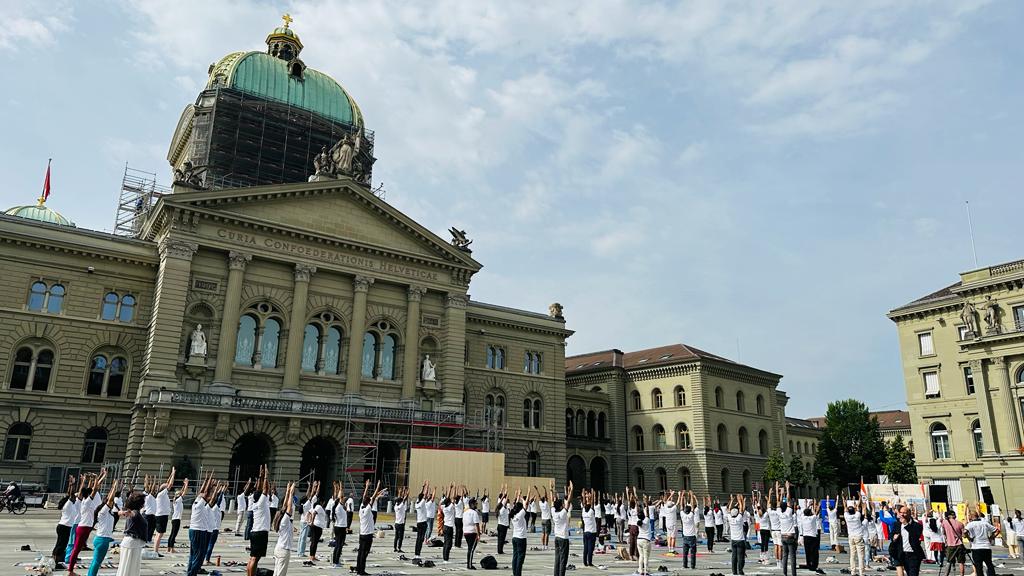 9th International Day of Yoga main event at Bundesplatz, Berne on 21 June 2023