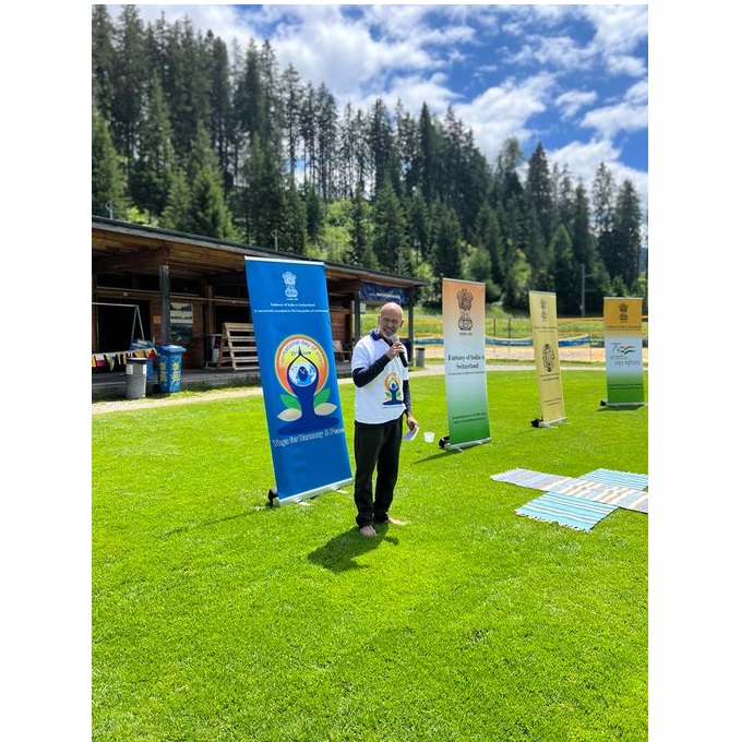 International Day of Yoga 2023 celebrations at Davos, Switzerland on 24 June 2023