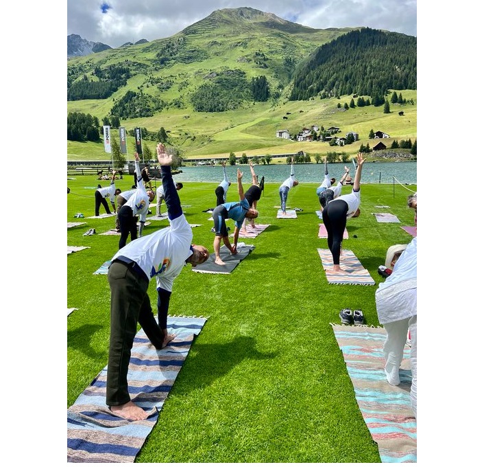 International Day of Yoga 2023 celebrations at Davos, Switzerland on 24 June 2023