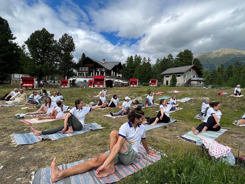 International Day of Yoga 2023 celebrations at St. Moritz, Switzerland on 28 June 2023