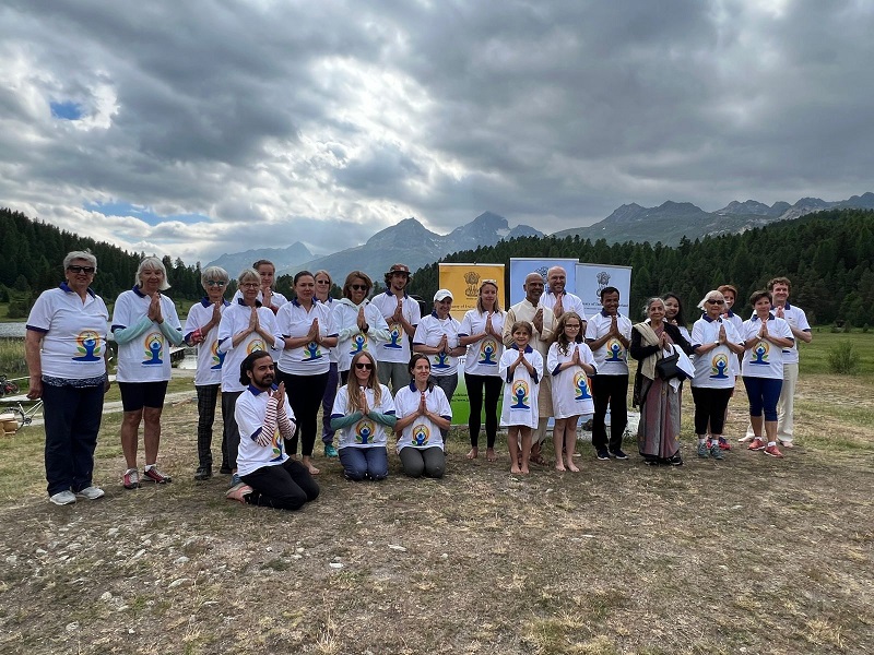 International Day of Yoga 2023 celebrations at St. Moritz, Switzerland on 28 June 2023