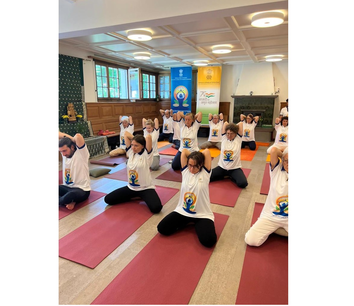 International Day of Yoga celebrations at Flaach, Switzerland on 02 July 2023
