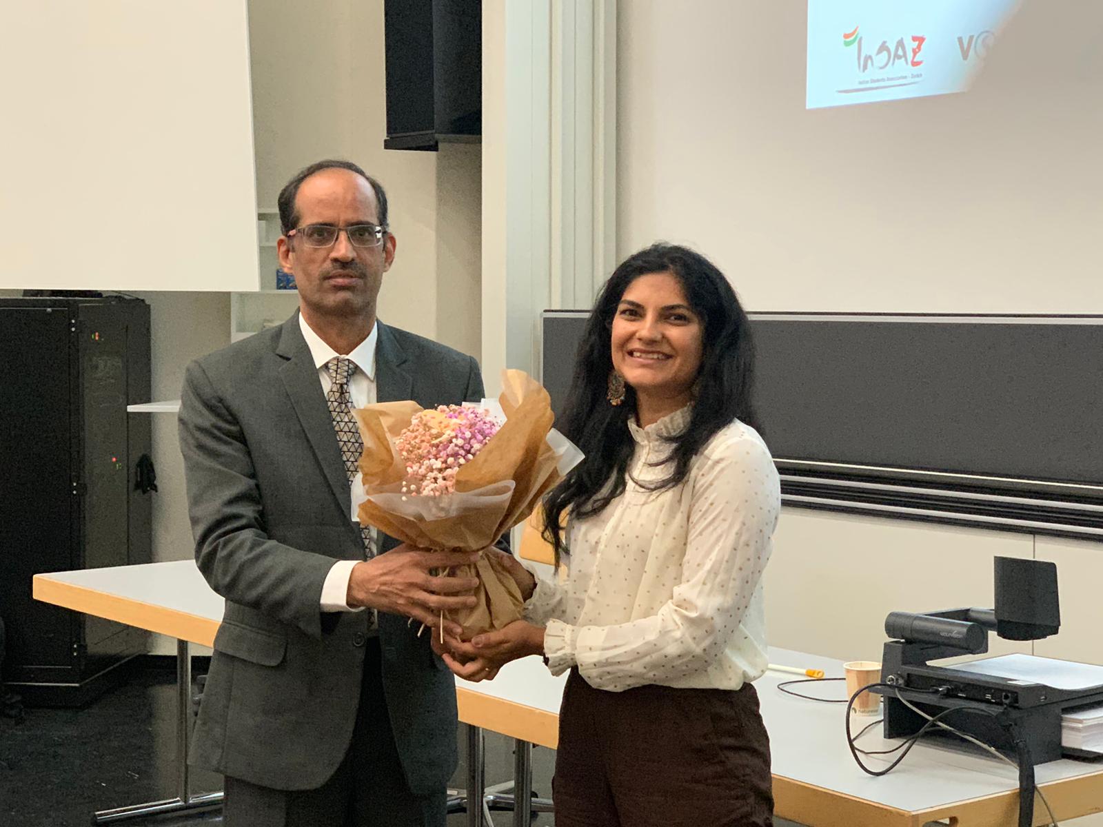 Counsellor Anoop Dhingra addressed Indian students of ETH University, Zurich on 29 September 2023
