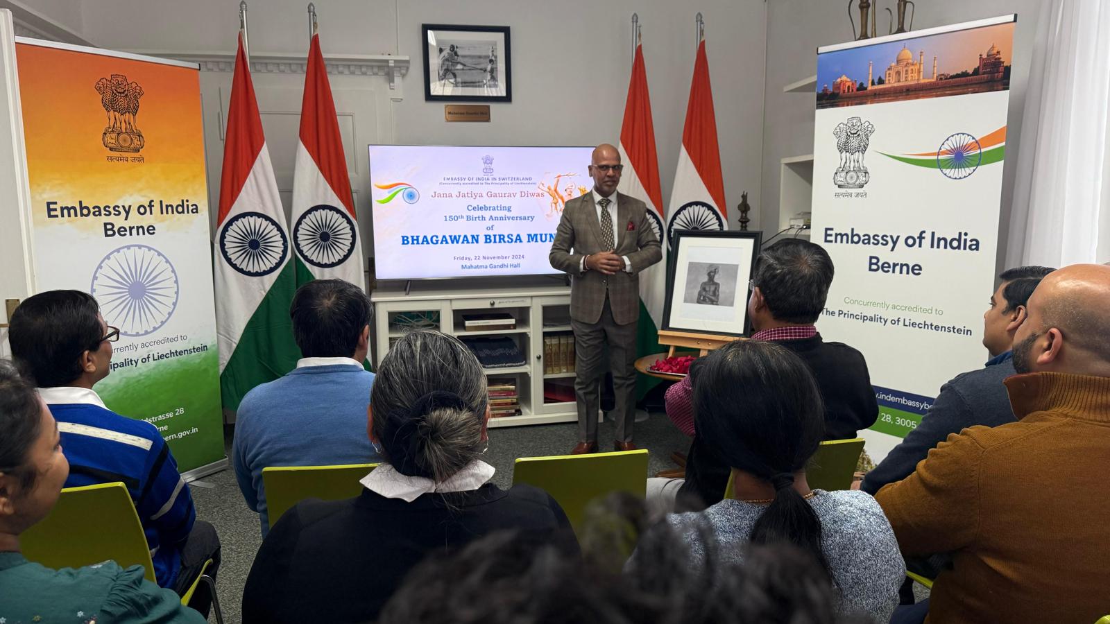 Commemorating 150th Birth Anniversary of Bhagwan Birsa Munda at Chancery on 22 November 2024