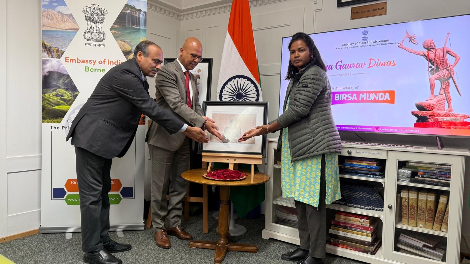 Commemorating 150th birth anniversary of Birsa Munda at Chancery on 13 November 2025