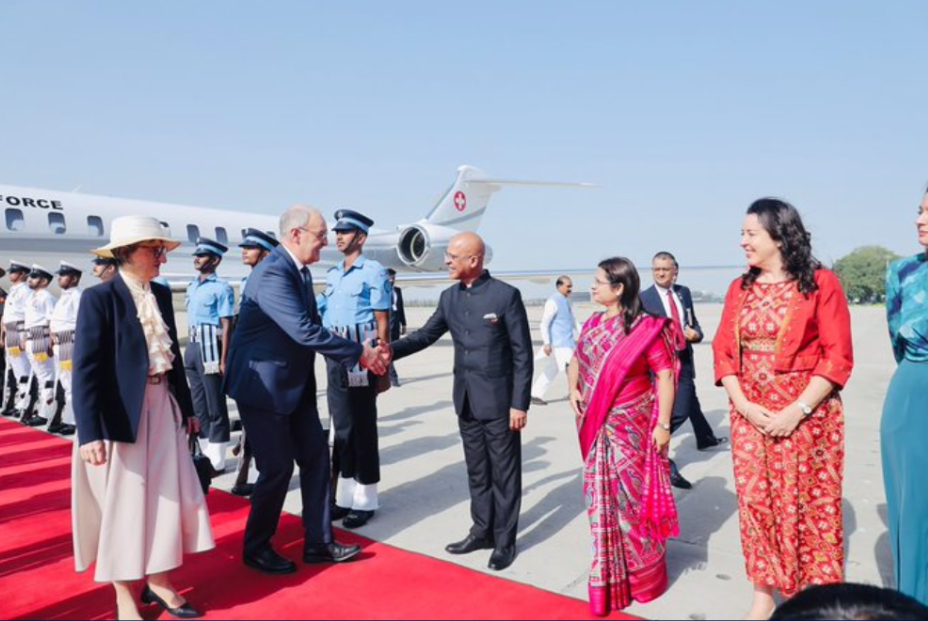 Kumar welcomed H.E. Mr. Guy Parmelin, President of Switzerland, upon his arrival in New Delhi for his maiden State Visit