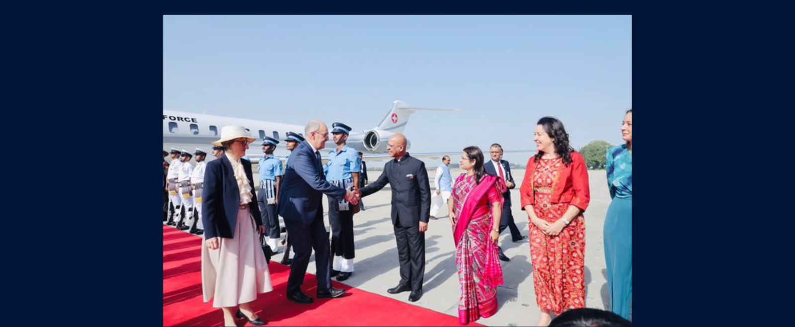Kumar welcomed H.E. Mr. Guy Parmelin, President of Switzerland, upon his arrival in New Delhi for his maiden State Visit