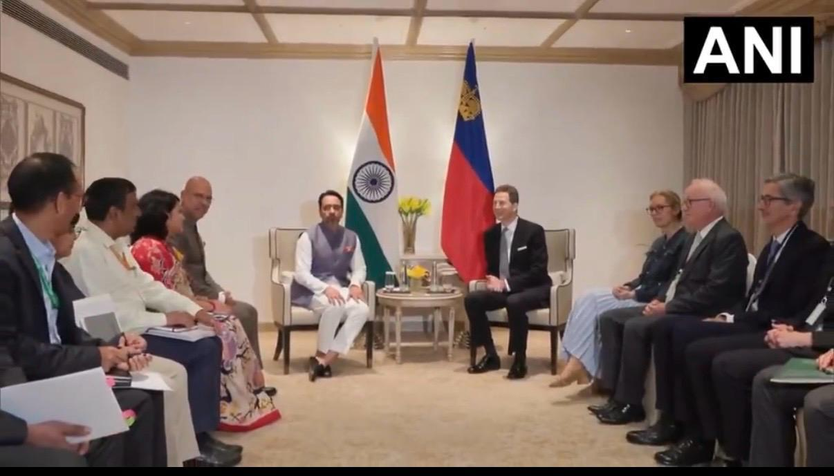 Hon'ble Minister of State for skill development & entrepreneurship, Shri Jayant Choudhary  called-on H.S.H Hereditary Prince Alois of Liechtenstein