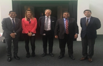 Ambassador Sibi George met with Mr. Phillippe Bischof, Director, Pro HelvetiaFoundation, the Institute for Promotion of Culture of the Swiss Confederation, in Zurich on April 9, 2018