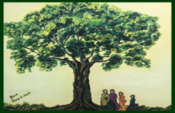 Joint painting of tree at Berne on June 5th 2019