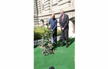 State Visit of Hon’ble President of India to Switzerland, September 11-15, 2019 : Photographs of the Plantation of Sapling by the Hon’ble President at University of Berne on September 12, 2019.