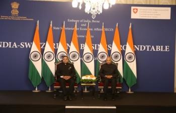 State Visit of Hon'ble President of India to Switzerland, September 11-15, 2019 : Photographs of Photo-op and Introduction of Indian Business Delegation with the Hon'ble President at Hotel Bellevue Palace, Berne on September 13, 2019