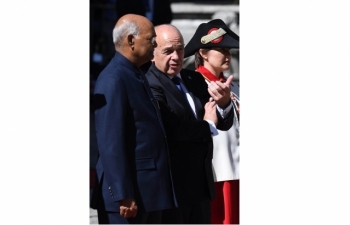State Visit of Hon'ble President of India to Switzerland, September 11-15, 2019 : Photographs (2/2) of Ceremonial Welcome of the Hon'ble President at Munsterplatz on September 13, 2019.