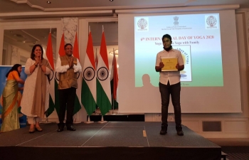 Prize Distribution Ceremony held on June 21, 2020, in Berne, for Online Competitions held by Embassy of India.