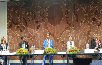  A Panel Discussion on India-EFTA Trade & Economic Partnership Agreement was held during 35th Annual General Meeting of Swiss - Indian Chamber of Commerce on Sept 8 in Berne. Counsellor, EoI, Berne Dr. Piyush Singh participated as a Panelist.