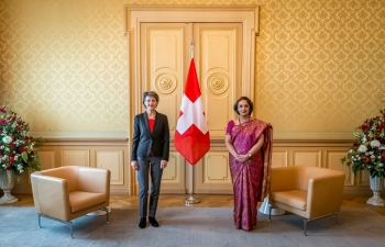 Ambassador of India Monika Kapil Mohta presented Credentials to President of Swiss Confederation H.E. Simonetta Sommaruga at Federal Palace in Berne on 13th Oct, 2020