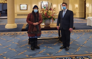 Amb Monika Kapil Mohta meeting held with Mr. Peter Egli, General Manager, Suvretta House, St. Moritz on 28 Jan, 2021