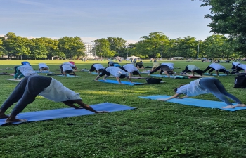 International Day of Yoga 2021 in Lausanne, Switzerland
