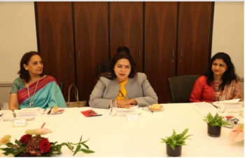 Minister of State for External Affairs and Culture Smt.Meenakashi Lekhi met respected women parliamentarians and Secretaries of Switzerland in Berne on 28 September, 2021