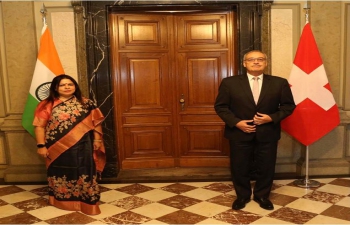 Minister of State for External Affairs and Culture Smt. Meenakashi Lekhi called on the President of the Swiss Confederation H.E. Mr. Guy Parmelin, at Federal Palace, Berne on September 29, 2021
