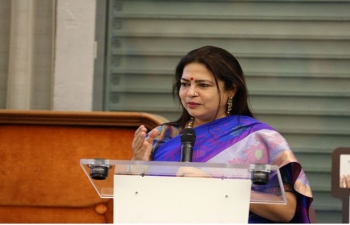 Minister of State for External Affairs and Culture Smt.Meenakashi Lekhi addressed members of International community in Geneva on 75 years of India’s Independence on September 29, 2021