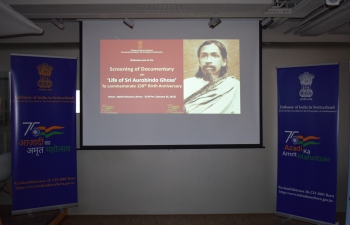 Screening of documentary on Sri Aurobindo Ghose to commemorate Aurobindo@150 on 24 January 2022
