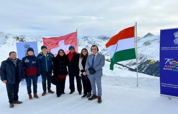 Azadi Ka Amrit Mahotsav celebration at Jakobshorn, Davos on 24 February 2022