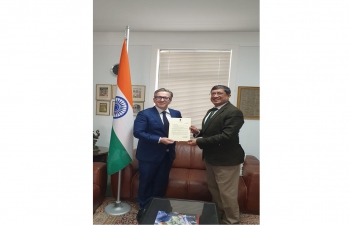 Ambassador Sanjay Bhattacharyya meeting with Mr. Spiros Margaris, Venture capitalist & blockchain influencer on 2nd March, 2022
