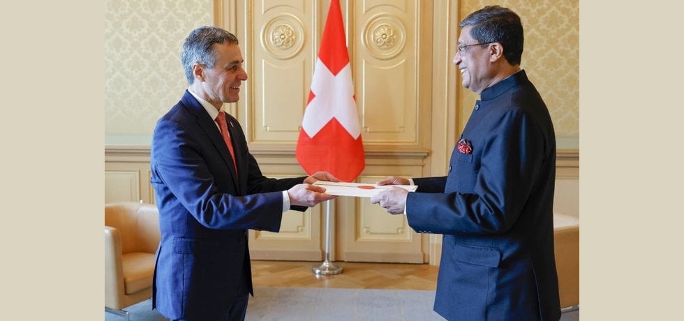 Ambassador Sanjay Bhattacharyya presented his credentials to President of the Swiss Confederation H.E. Mr. Ignazio Cassis 