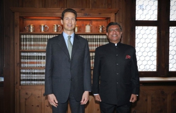Ambassador Sanjay Bhattacharyya presented his credentials to H.S.H. Prince Alois of Liechtenstein at Vaduz Castle on 29 April, 2022