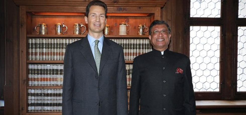 Ambassador Sanjay Bhattacharyya presented his credentials to H.S.H. Prince Alois of Liechtenstein at Vaduz Castle