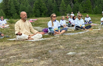 International Day of Yoga 2023 celebrations at St. Moritz, Switzerland on 28 June 2023
