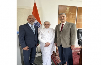 Ambassador Mridul Kumar received Mr. Luca Campana, President, Brahma Kumaris, Switzerland on 08 August 2023 