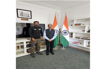 Visit of Mr. Yogesh Alekari, biking and adventure enthusiast, to the Chancery in Berne on 11 September 2023