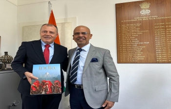 Ambassador Mridul Kumar received H.E. Mr. Mustafa Nano, Ambassador of Albania in Switzerland, at Chancery on 05 April 2024
