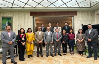 Ambassador Mridul Kumar hosted IFS 2023 batch Officers and Bhutanese trainee diplomats at India House on 30 April 2024
