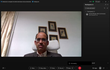 Anoop Dhingra, Minister (Commerce & Economy), held a VC with Mr. Björn von der Crone, Market Access, Swiss Textiles on 23 Oct 2025