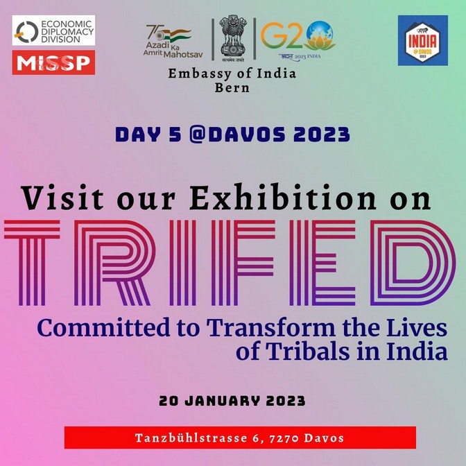 Embassy of India, Berne Lounges & Exhibitions at World Economic Forum (WEF 2023) Davos (16-20 Jan 2023)
