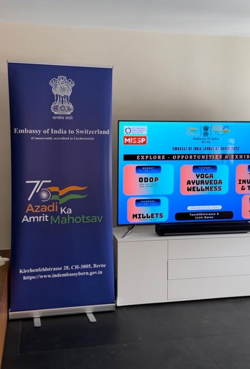 Embassy of India, Berne Lounges & Exhibitions at World Economic Forum (WEF 2023) Davos (16-20 Jan 2023)