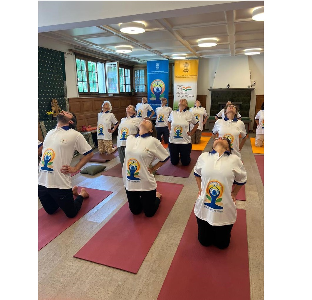 International Day of Yoga celebrations at Flaach, Switzerland on 02 July 2023