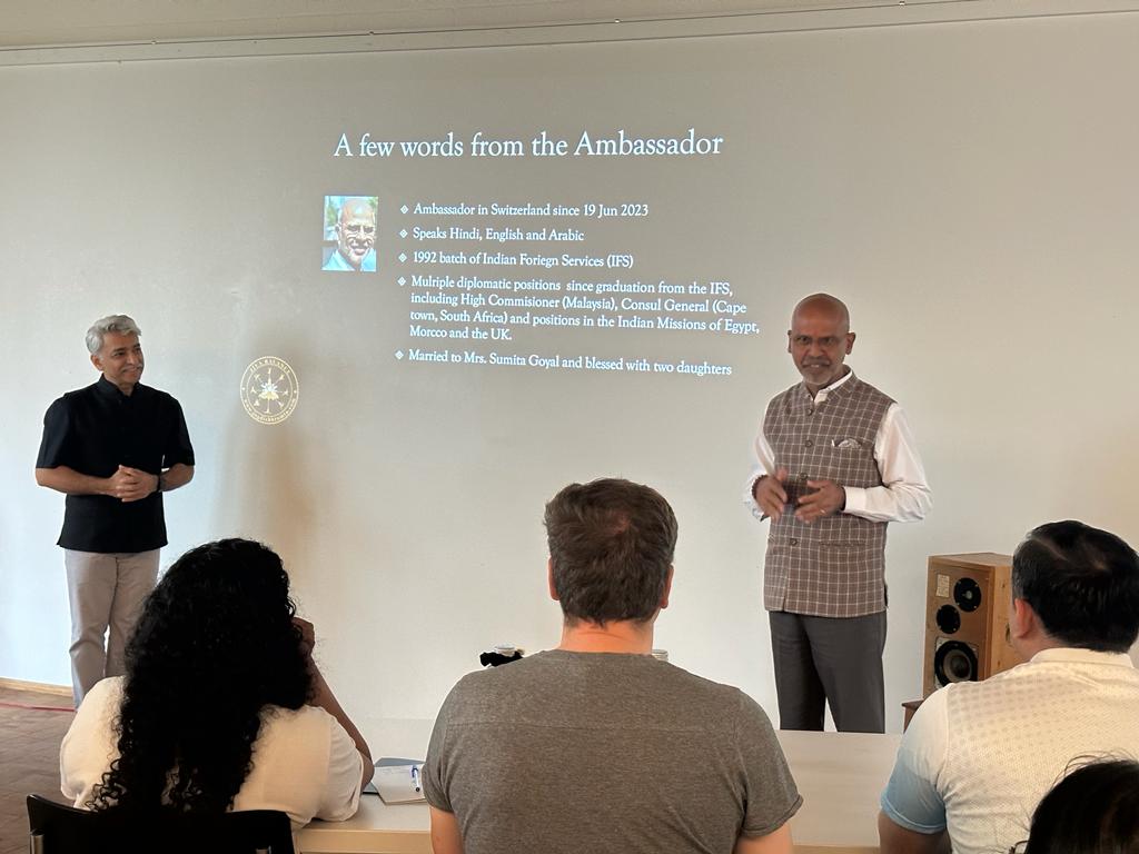 Ambassador Mridul Kumar attended the ‘Body, Mind, Intellect & Beyond’ workshop at Basel on 27 August 2023