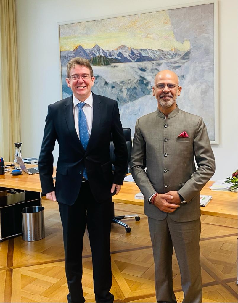 Ambassador Mridul Kumar called on Federal Councillor Mr. Albert Rösti, Federal Department of Environment, Transport, Energy and Communications on 23 October 2023