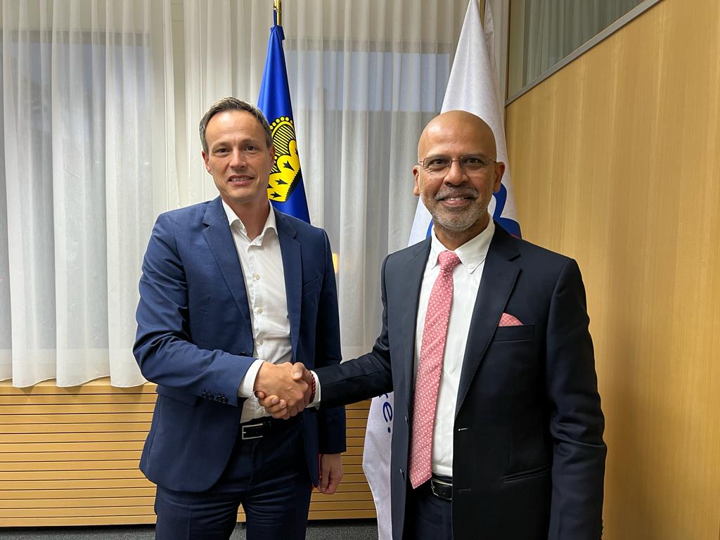 Courtesy call by Ambassador Mridul Kumar on Director, Office of Foreign Affairs and Chief of Protocol at the Ministry of Foreign Affairs, Liechtenstein on 09 November 2023